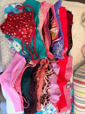Assorted Lace & Cotton Bikini Panty Lot - Bright Mix